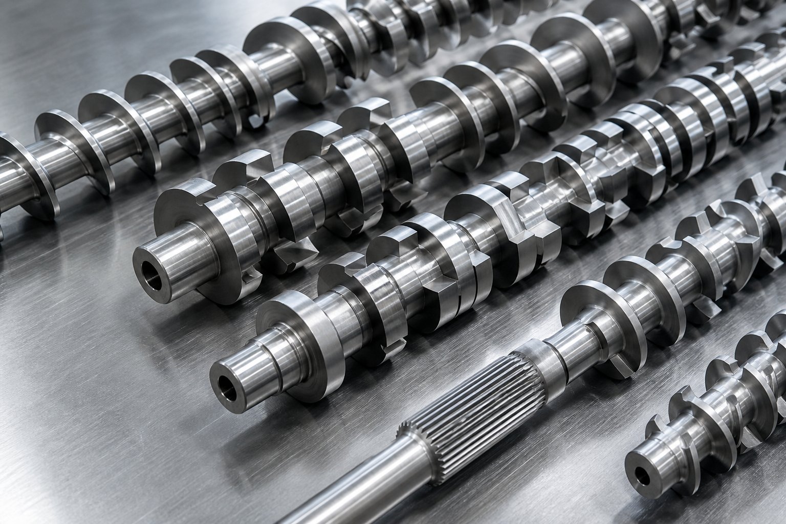 modular screw elements including conveying flights and kneading blocks used to customize extruder performance