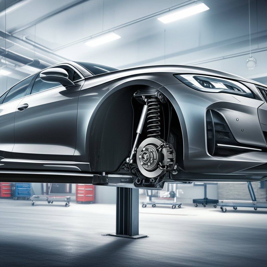 overview of key automotive suspension parts in a typical vehicle