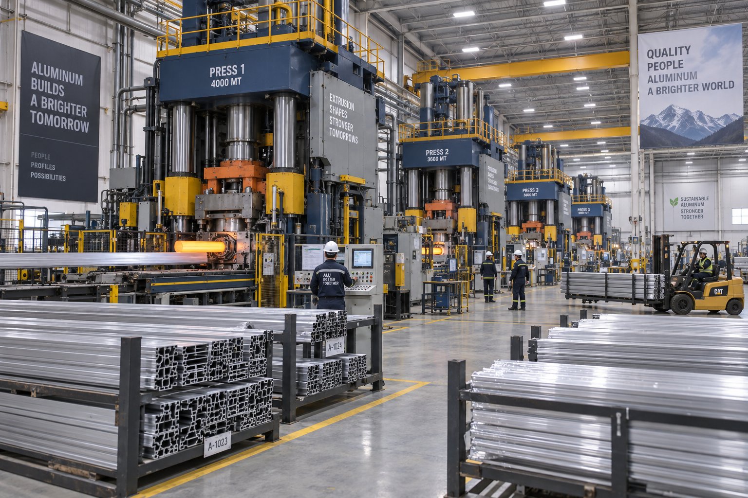 full service aluminum extrusion facility with advanced press capabilities