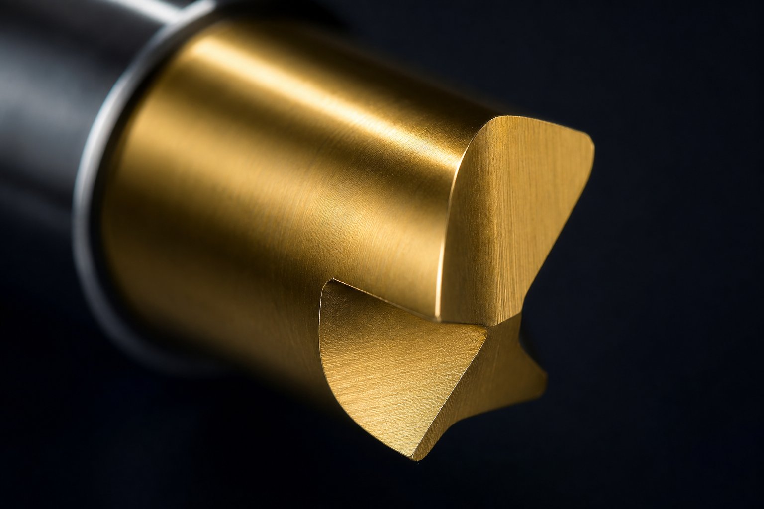 info-1-1 pvd titanium nitride coated stamping punch showing the protective surface layer that reduces galling and extends tool life