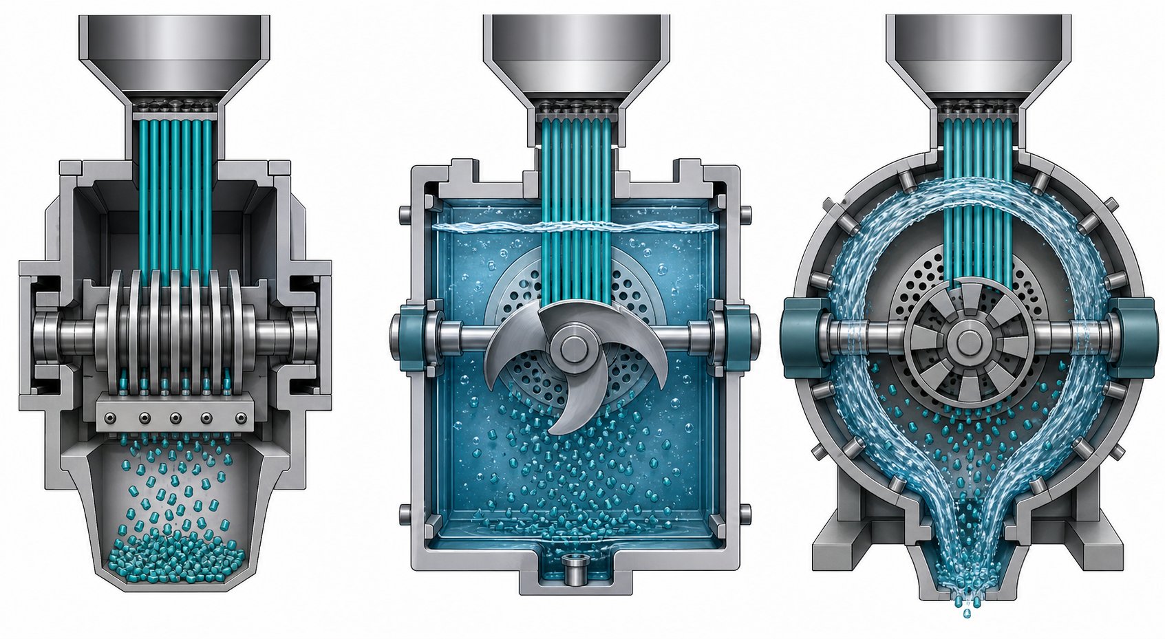 comparison of strand underwater and water ring pelletizer blade configurations