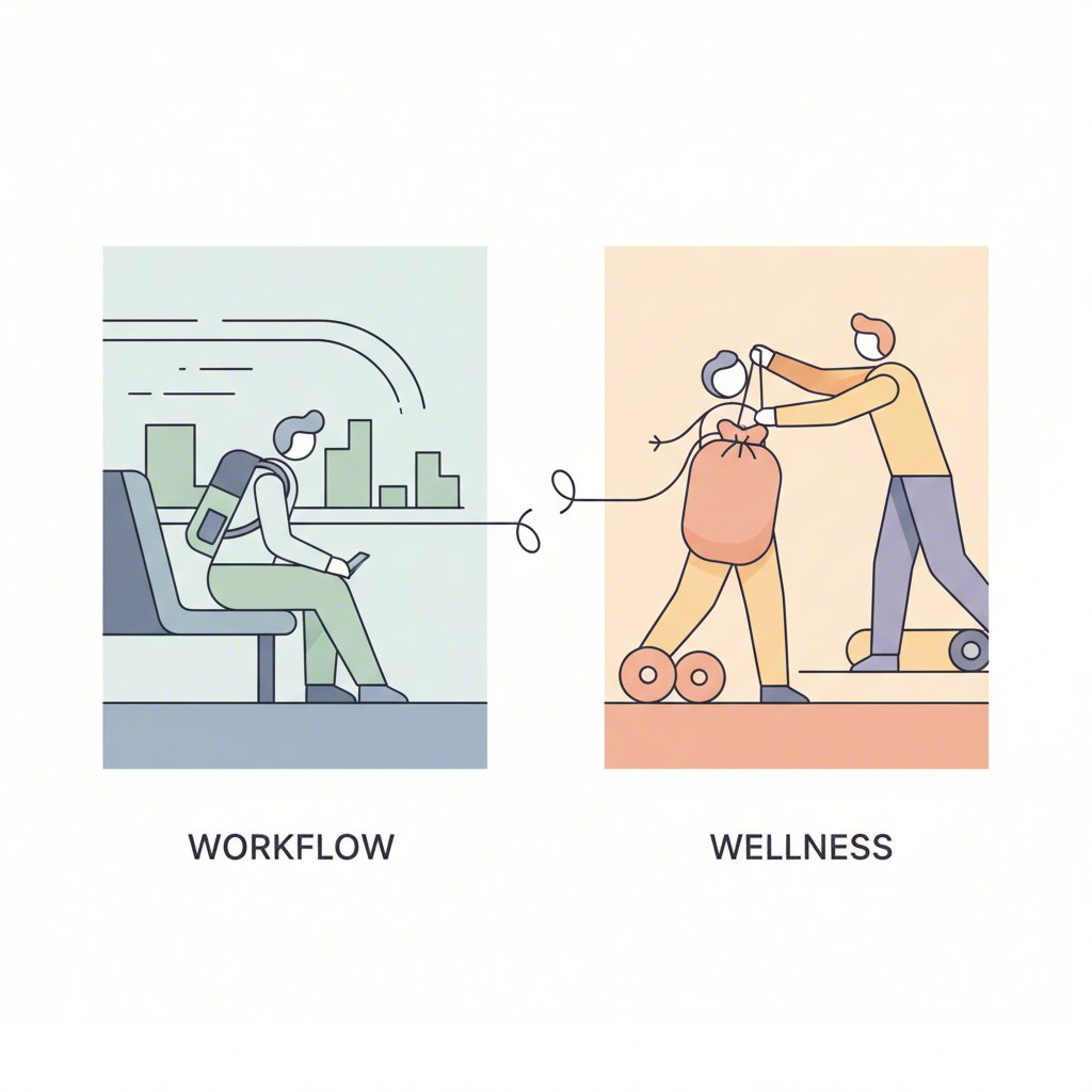 illustration of different use cases for a backpack versus a drawstring bag
