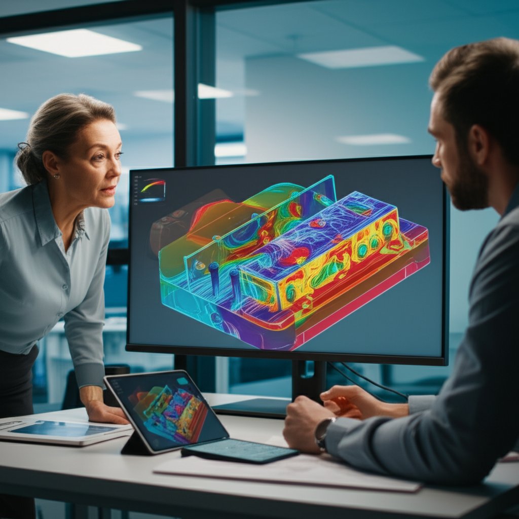 engineers collaborating with cae simulation for automotive stamping die success
