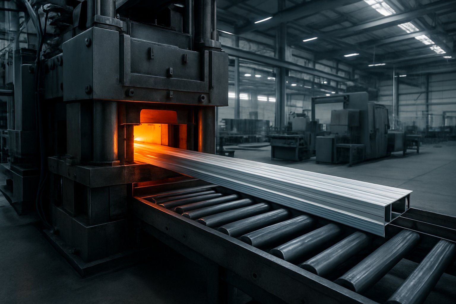 aluminum extruder process from press to finished profile