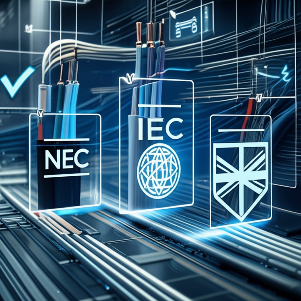 visual summary of key electrical codes and standards for aluminium and copper cables