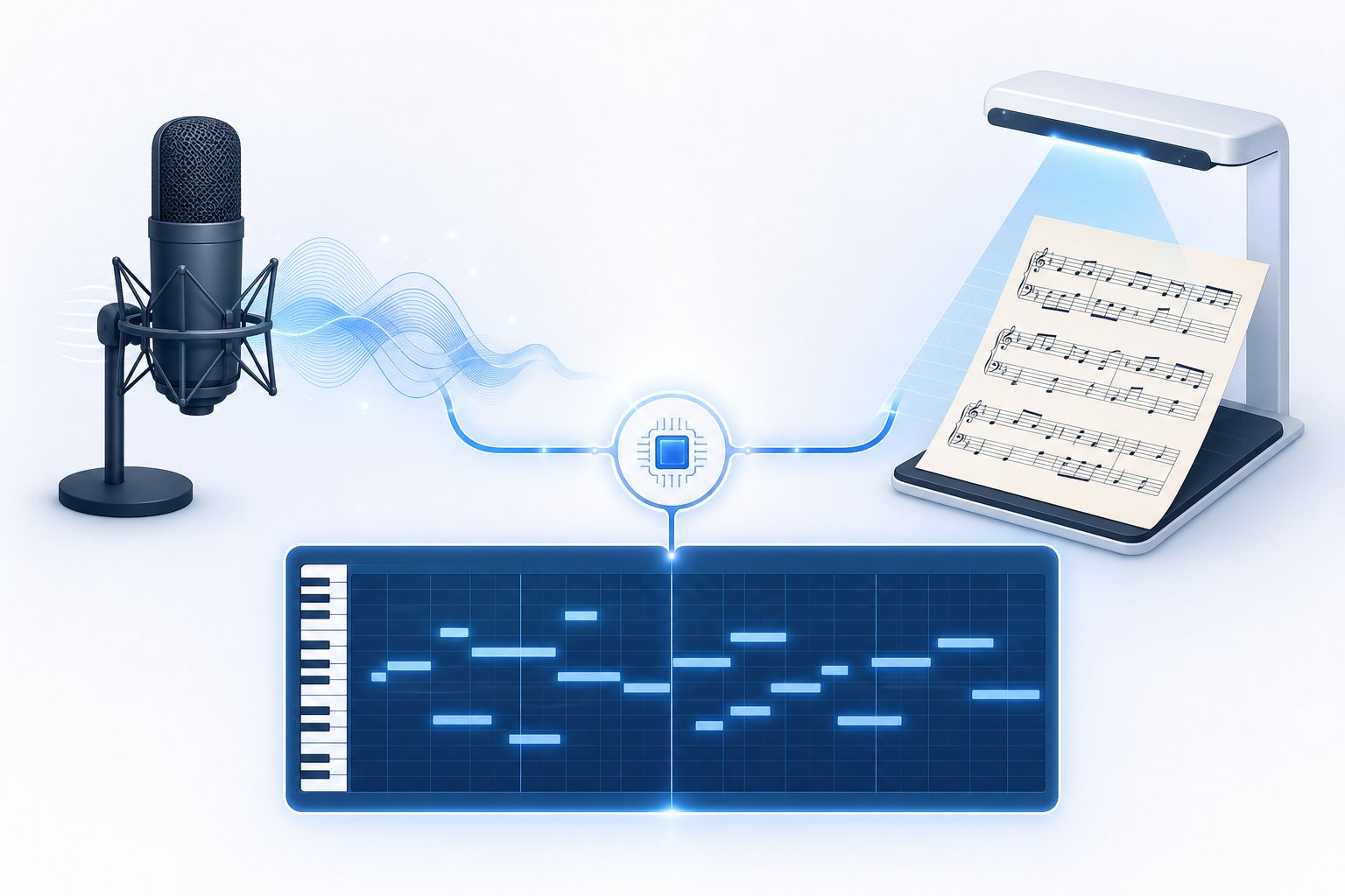 ai music recognition tools follow two main pathways listening to audio or scanning printed sheet music