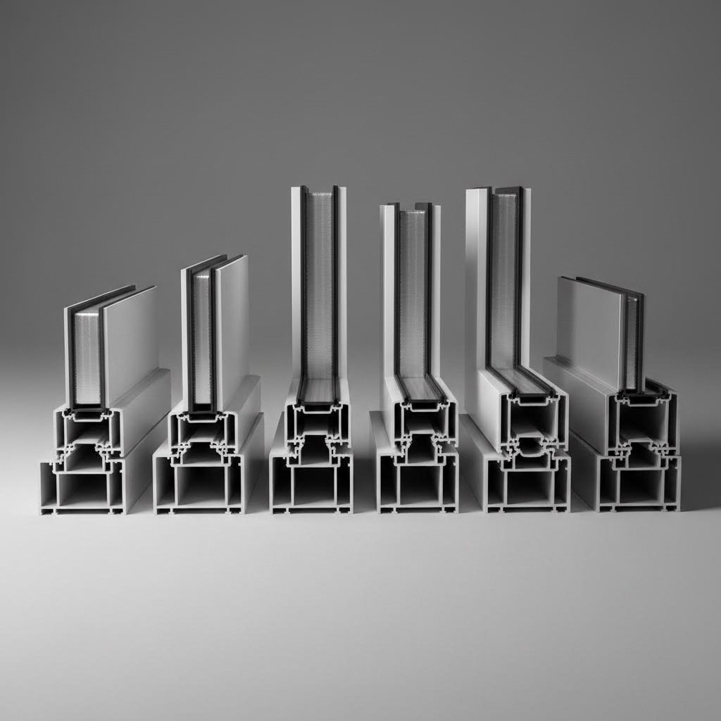 various aluminum window profile types for different operating styles