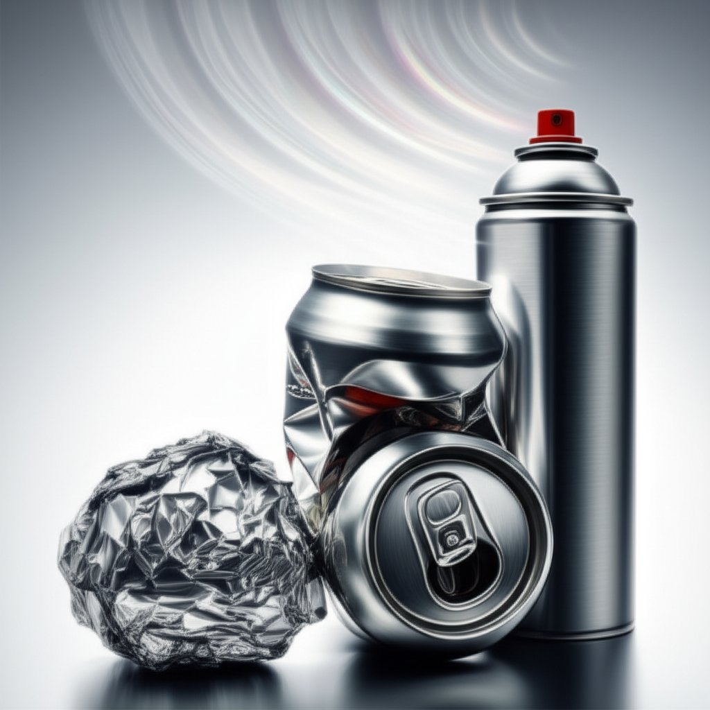 aluminum foil and cans remain solid at typical household temperatures