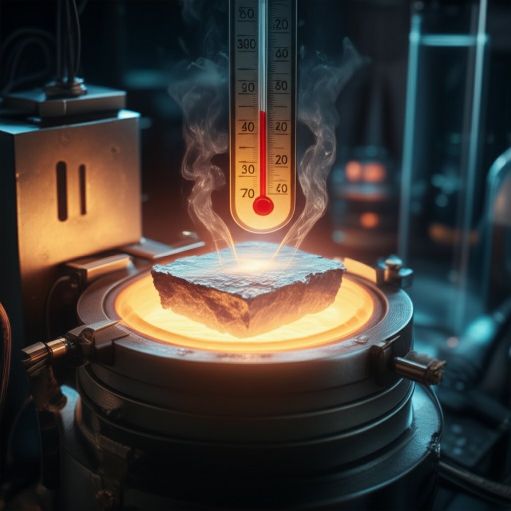pure aluminum sample heated in a lab furnace highlighting its precise melting point