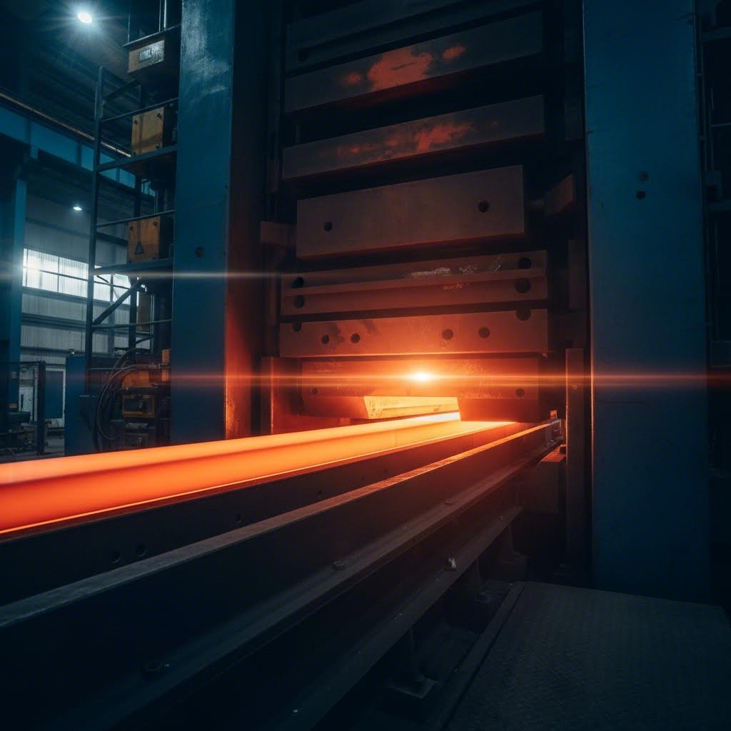 industrial aluminum extrusion press transforming heated billets into precision profiles