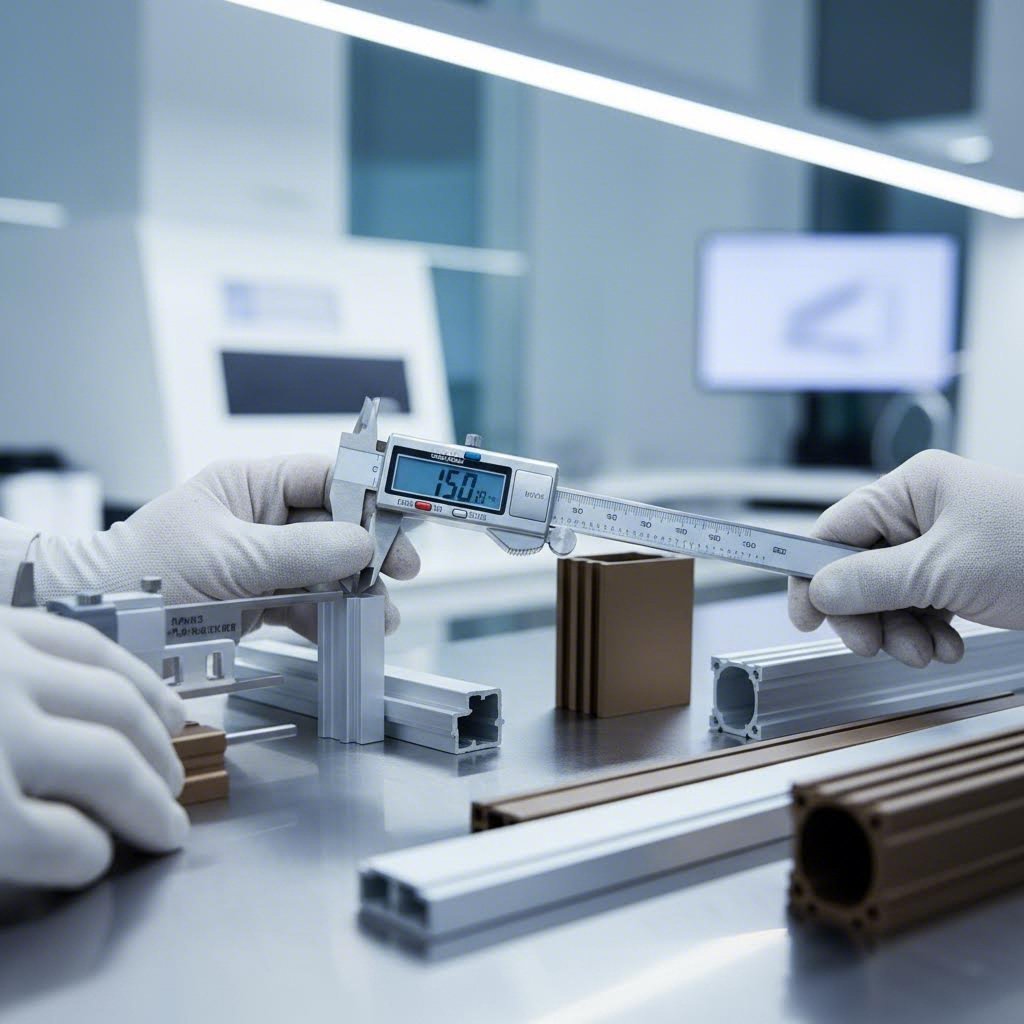 quality inspection of aluminum extrusion profiles ensuring dimensional accuracy