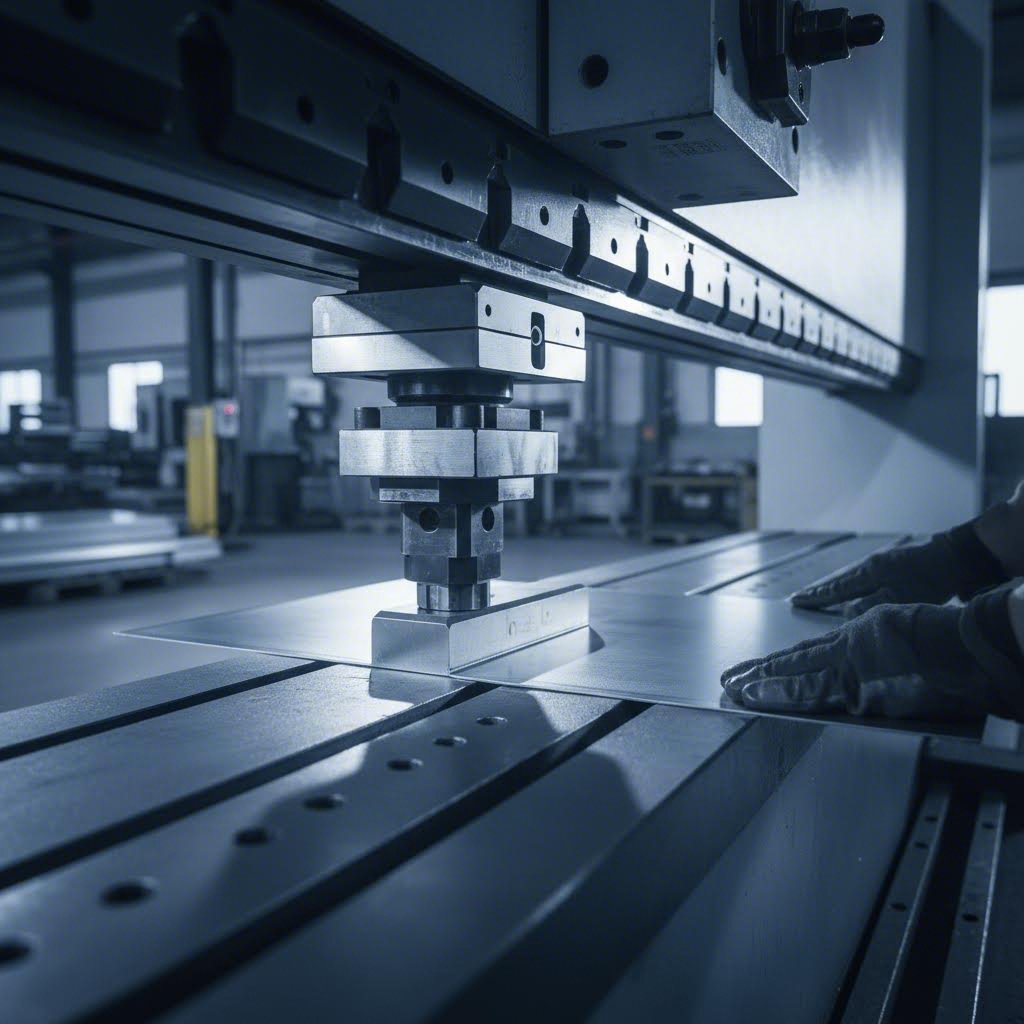 cnc press brake performing precision bending operation on industrial sheet metal