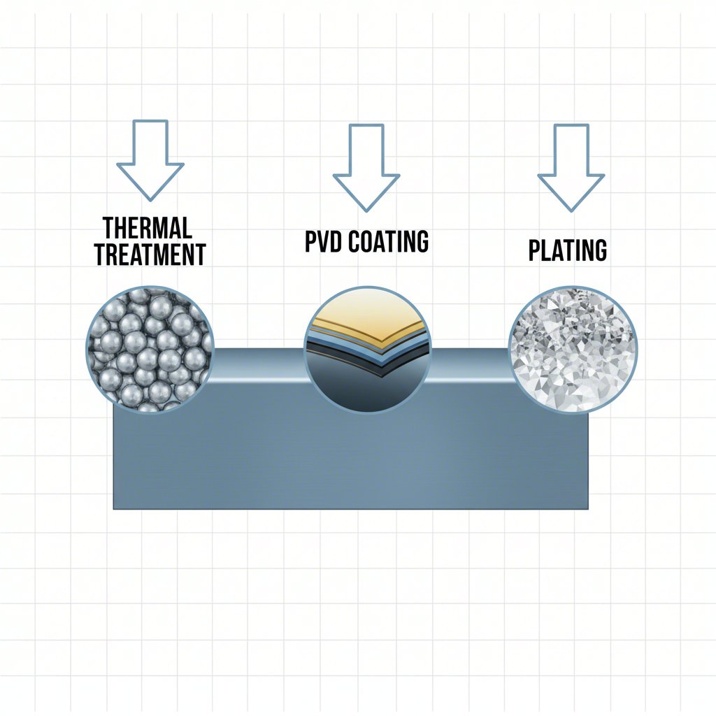 diagram illustrating different categories of surface treatment processes