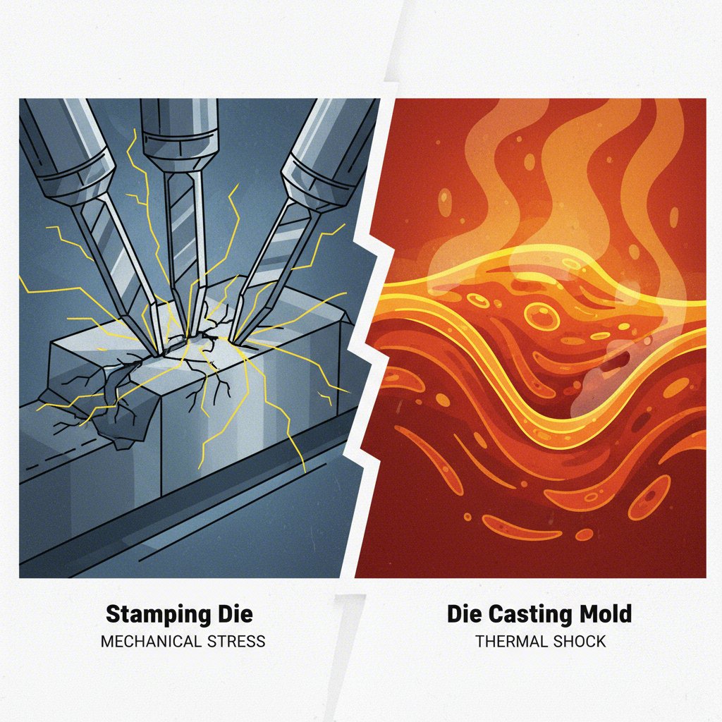 visual comparison of stresses on stamping dies versus die casting molds