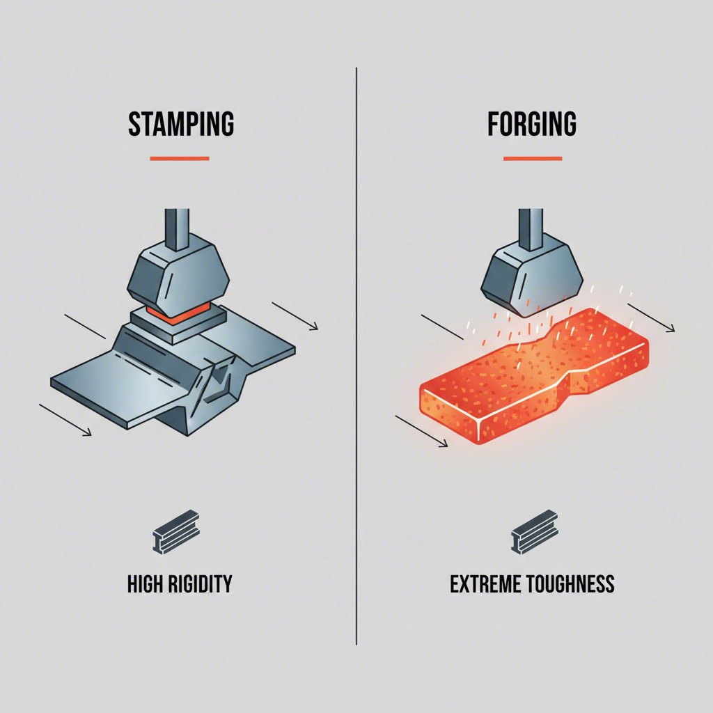 comparison of stamped steel versus forged steel manufacturing for control arms