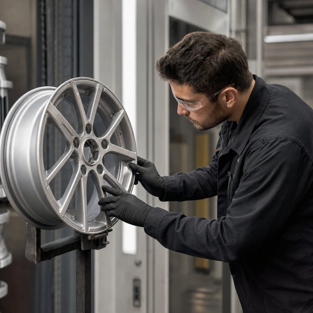 aluminum wheel inspection before powder coating