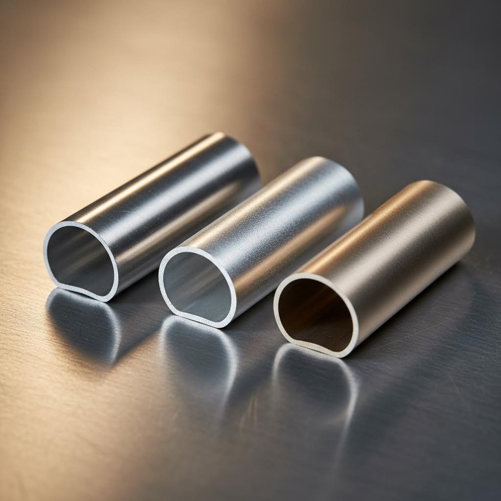 aluminum alloy samples showing different surface finish qualities