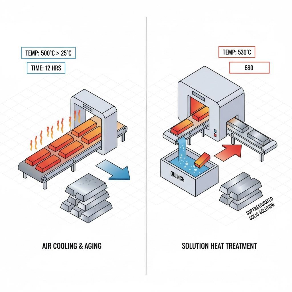 heat treatment processes differentiate t5 and t6 tempers affecting final material properties
