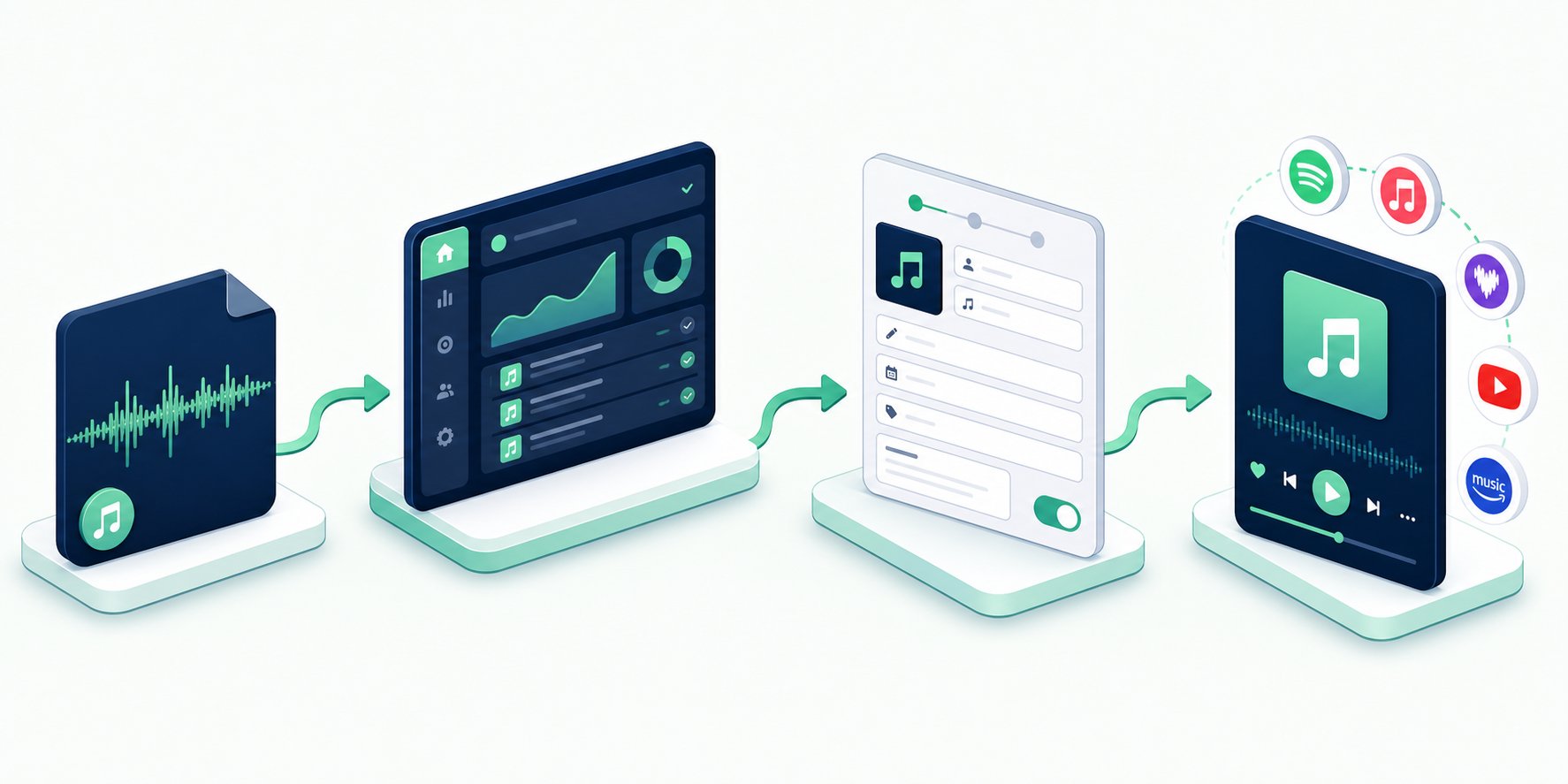 the step by step workflow for distributing ai generated tracks to spotify through a licensed distributor