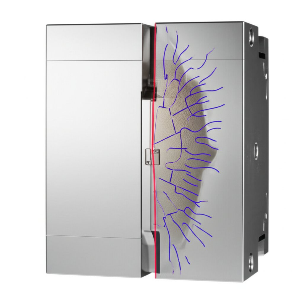 abstract representation of die and machine interaction defects in metal casting