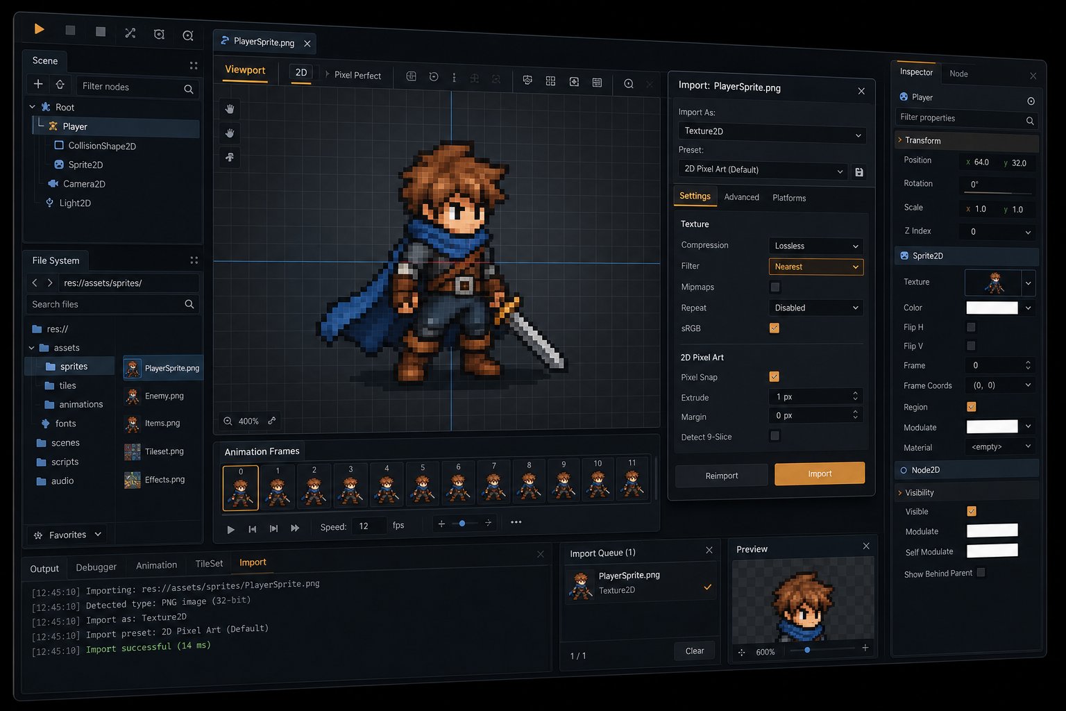 correct import settings in your game engine ensure ai generated sprites and audio play as intended