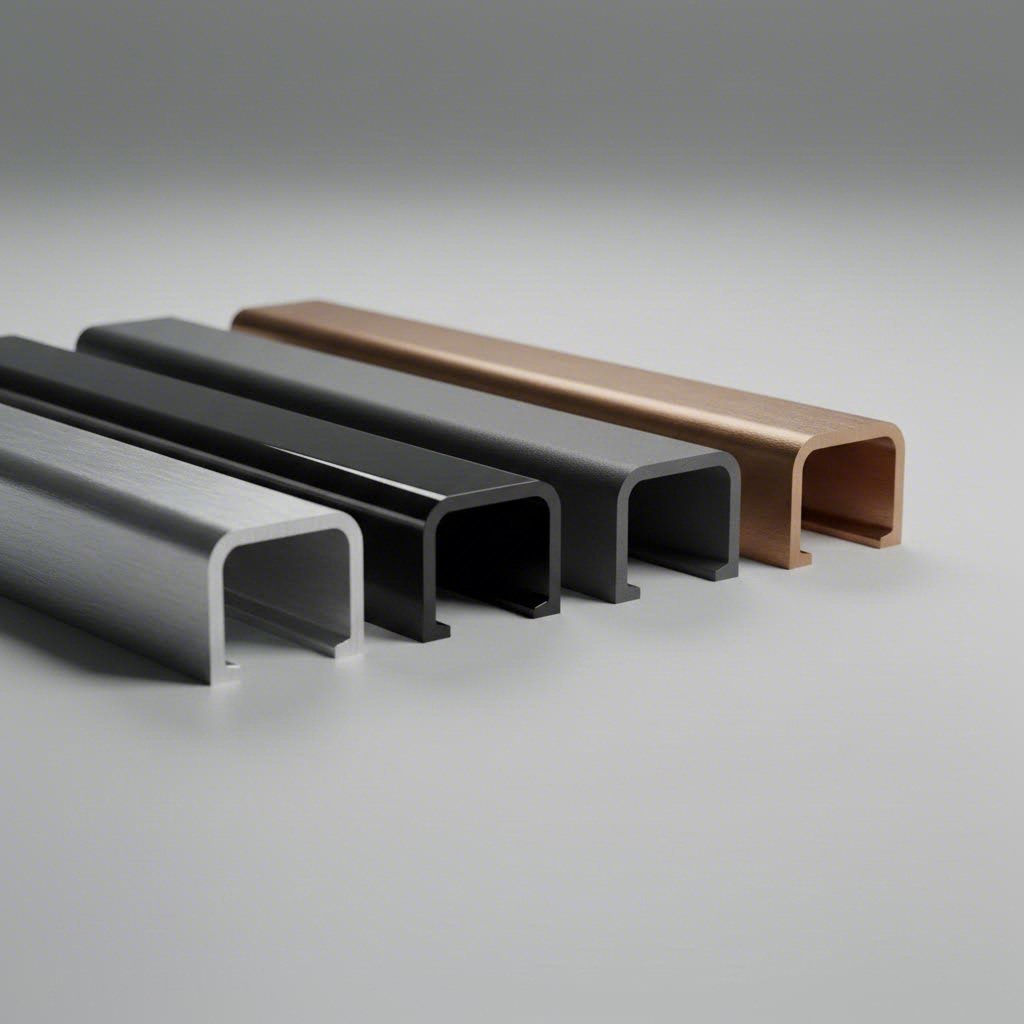 aluminum u channel surface finish options from mill finish to anodized and powder coated