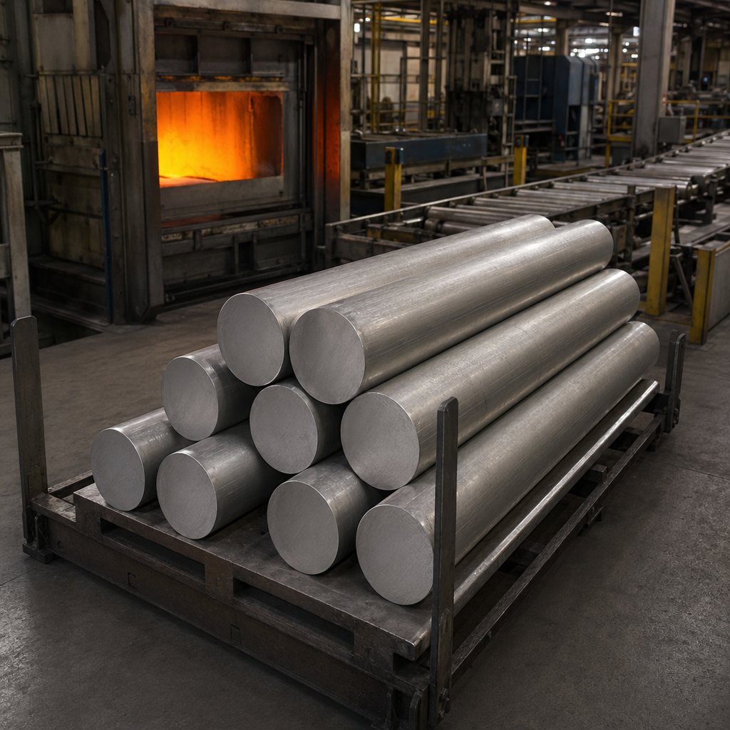 aluminum billets prepared for the extrusion process