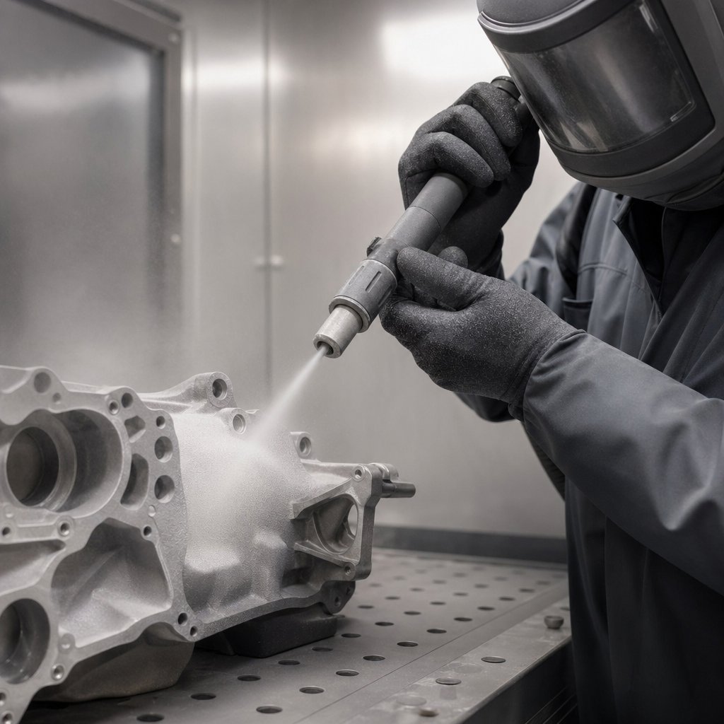 controlled sandblasting on an aluminium surface