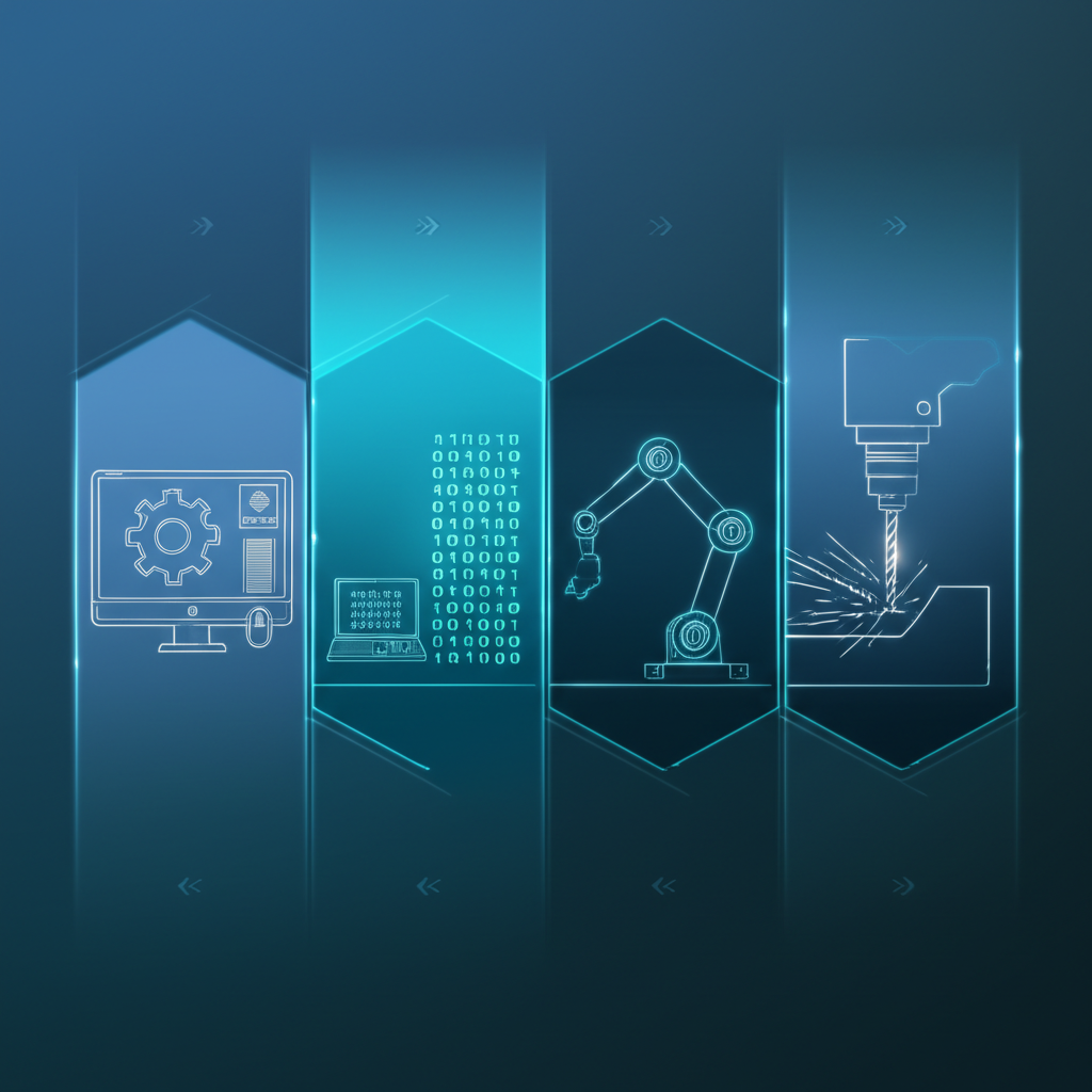 a diagram showing the workflow of cnc machining from design to final product