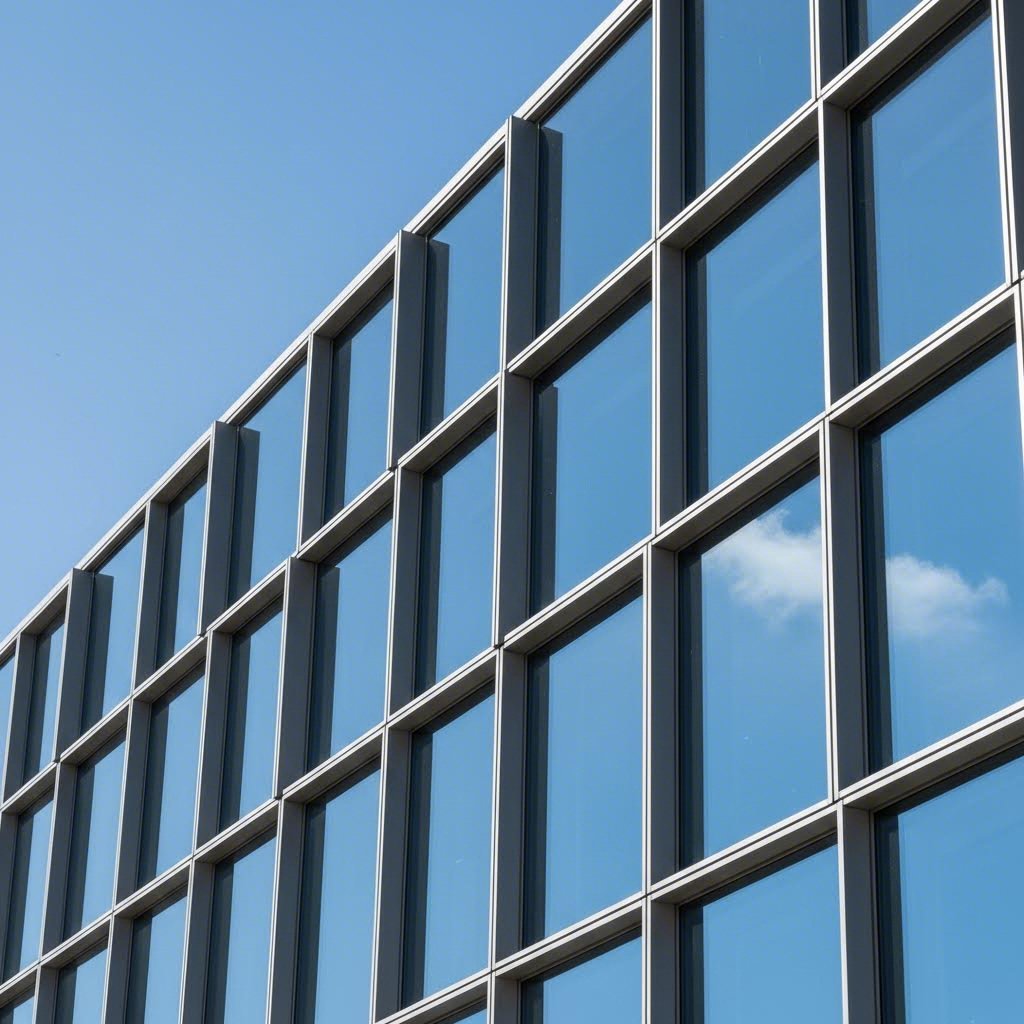 aluminum extrusion profiles integrated into modern architectural curtain wall systems