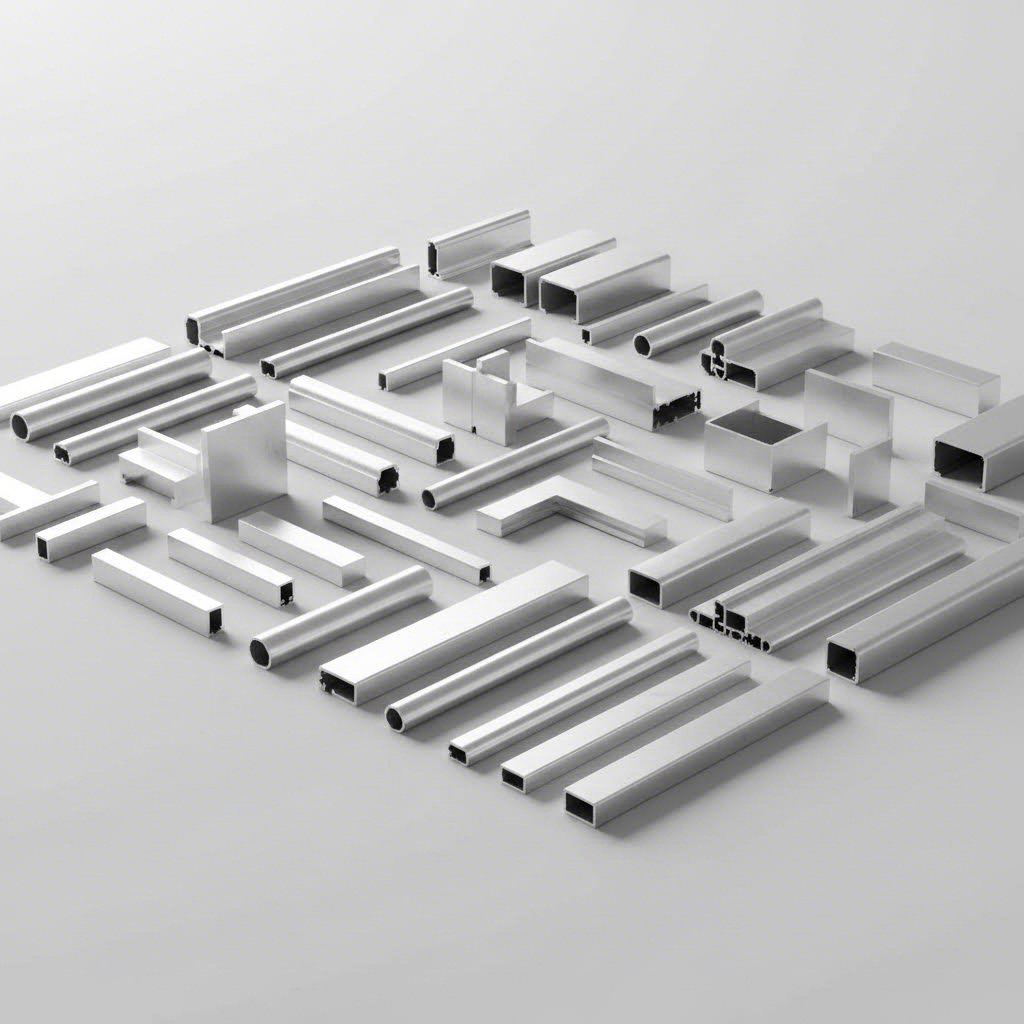 standard aluminum extrusion shapes including angles channels tubes and structural profiles