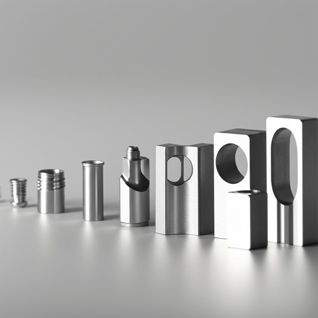 aluminum prototypes displaying different surface finishes and tolerances