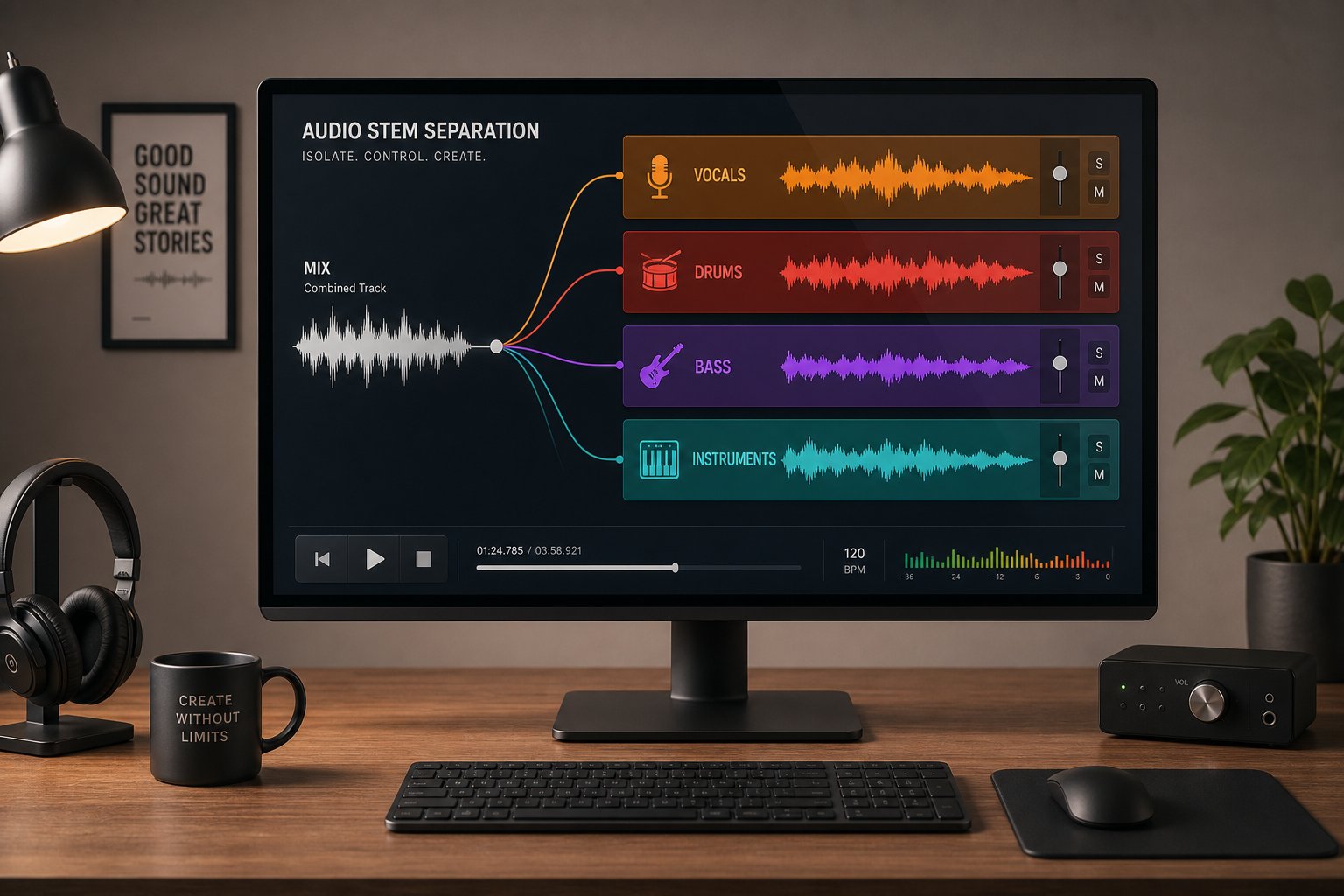 audio stem separation tools let you inspect individual track layers to identify ai generated components