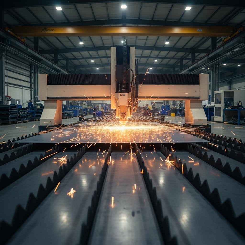 modern sheet metal fabrication facility with precision cnc equipment