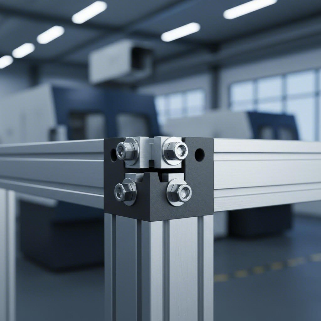 t slot aluminum extrusion profiles and connection hardware ready for modular frame assembly