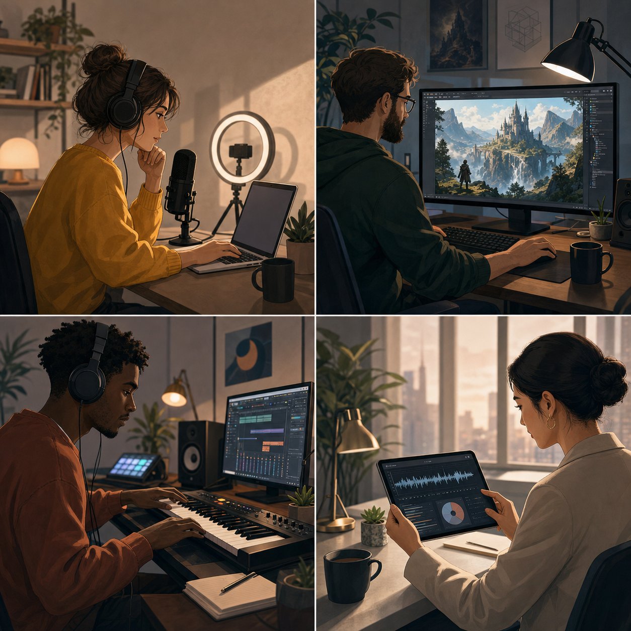 different creators from podcasters to game developers benefit from different ai music platform strengths