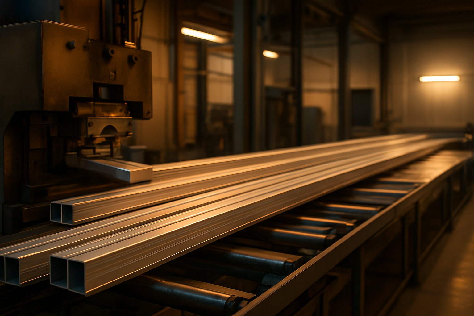 extruded aluminum window profiles in a clean production environment