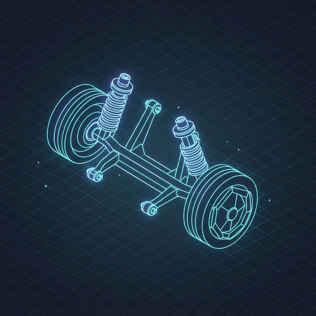conceptual diagram of a vehicles suspension system highlighting the control arms function