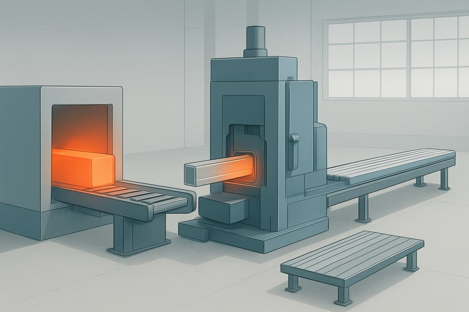 main stages of the aluminum extrusion process