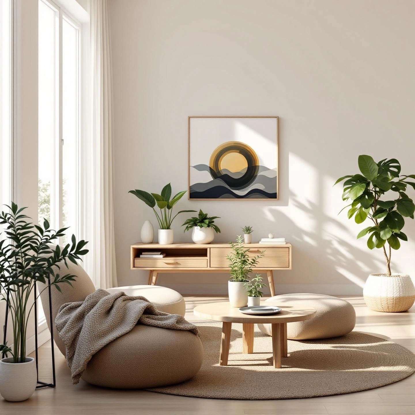 a fresh well ventilated living space with natural light and open windows