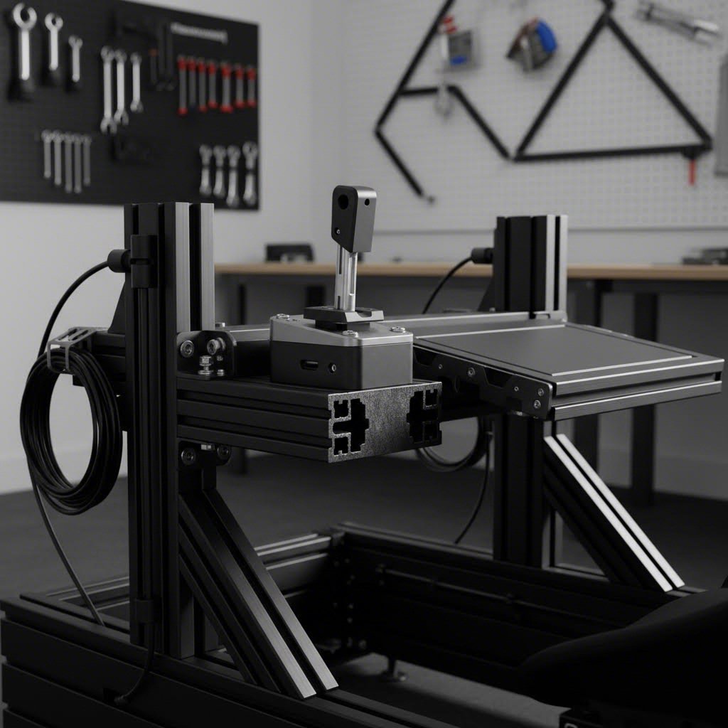 sim rig accessory mounting system demonstrating t slot versatility