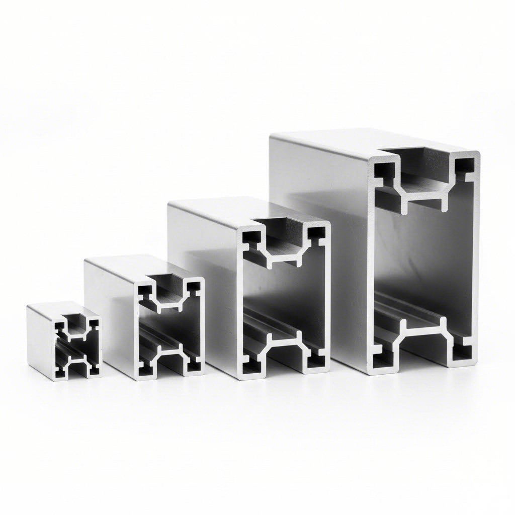 various aluminum t slot profile sizes used in sim racing rig construction