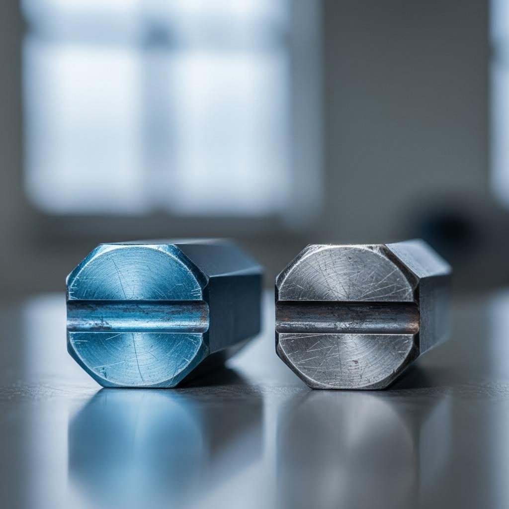 new versus worn punch coating showing typical wear progression patterns