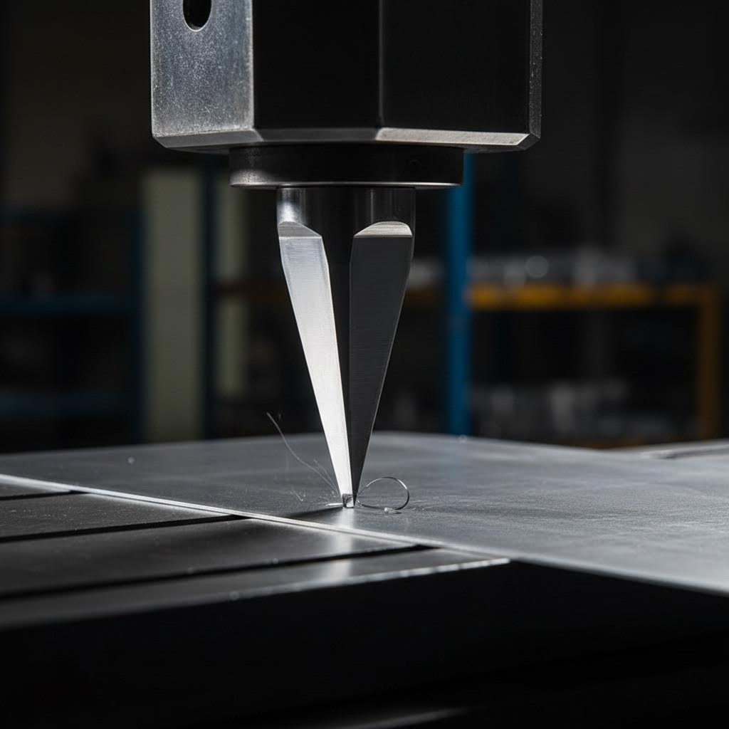 angled cutting geometry reducing force during progressive material separation