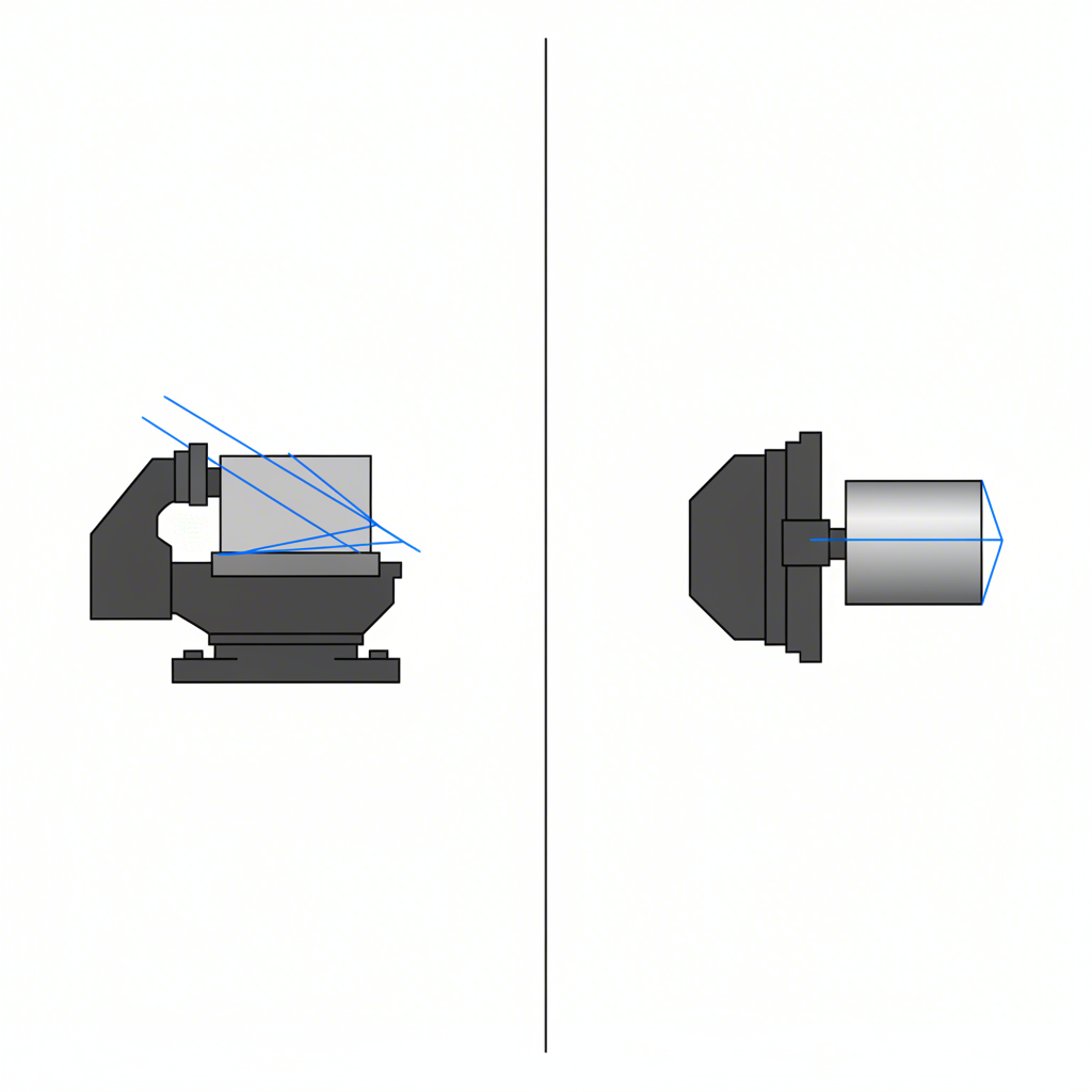 visual comparison of workholding principles for cnc milling and turning