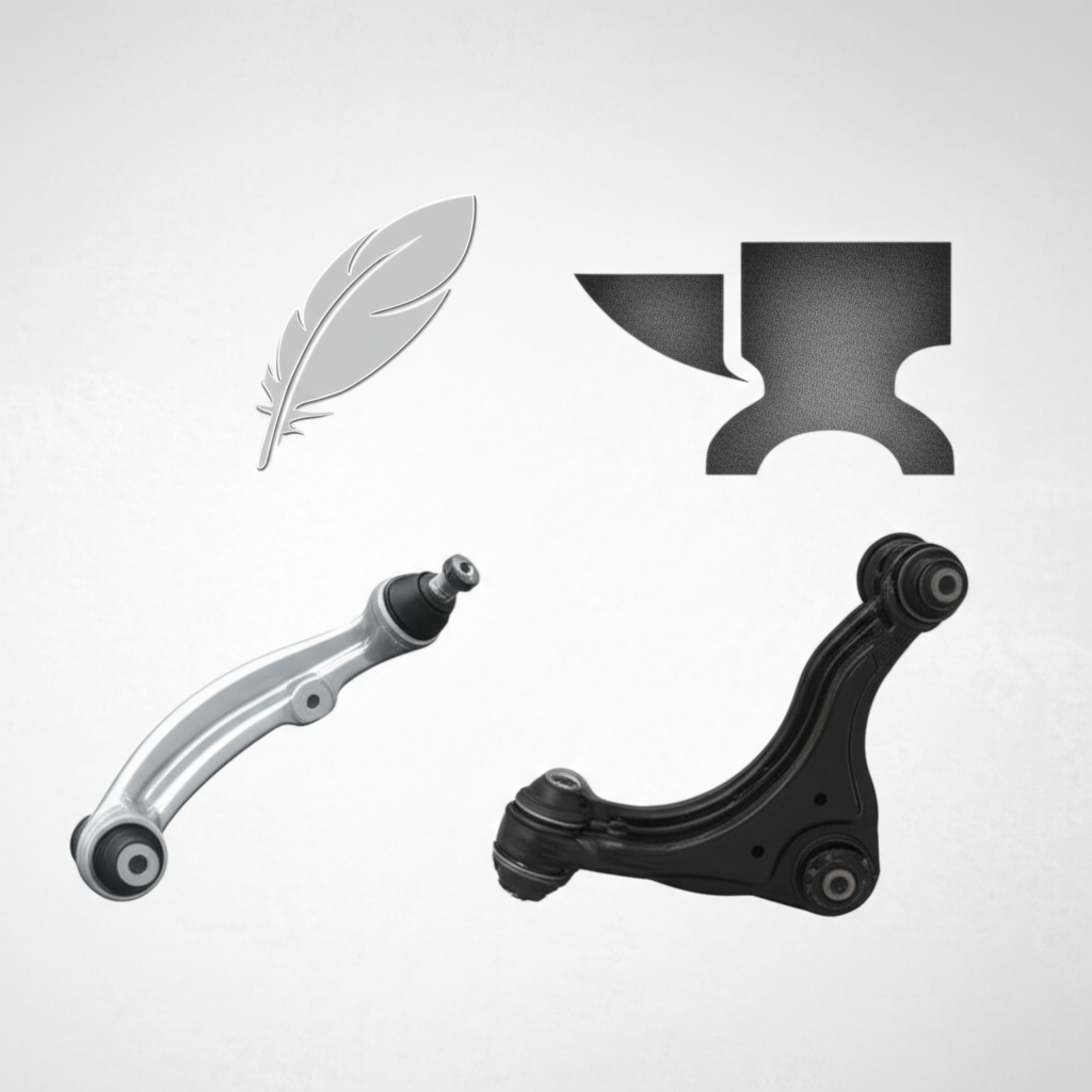 comparison of aluminum and steel materials for forged control arms