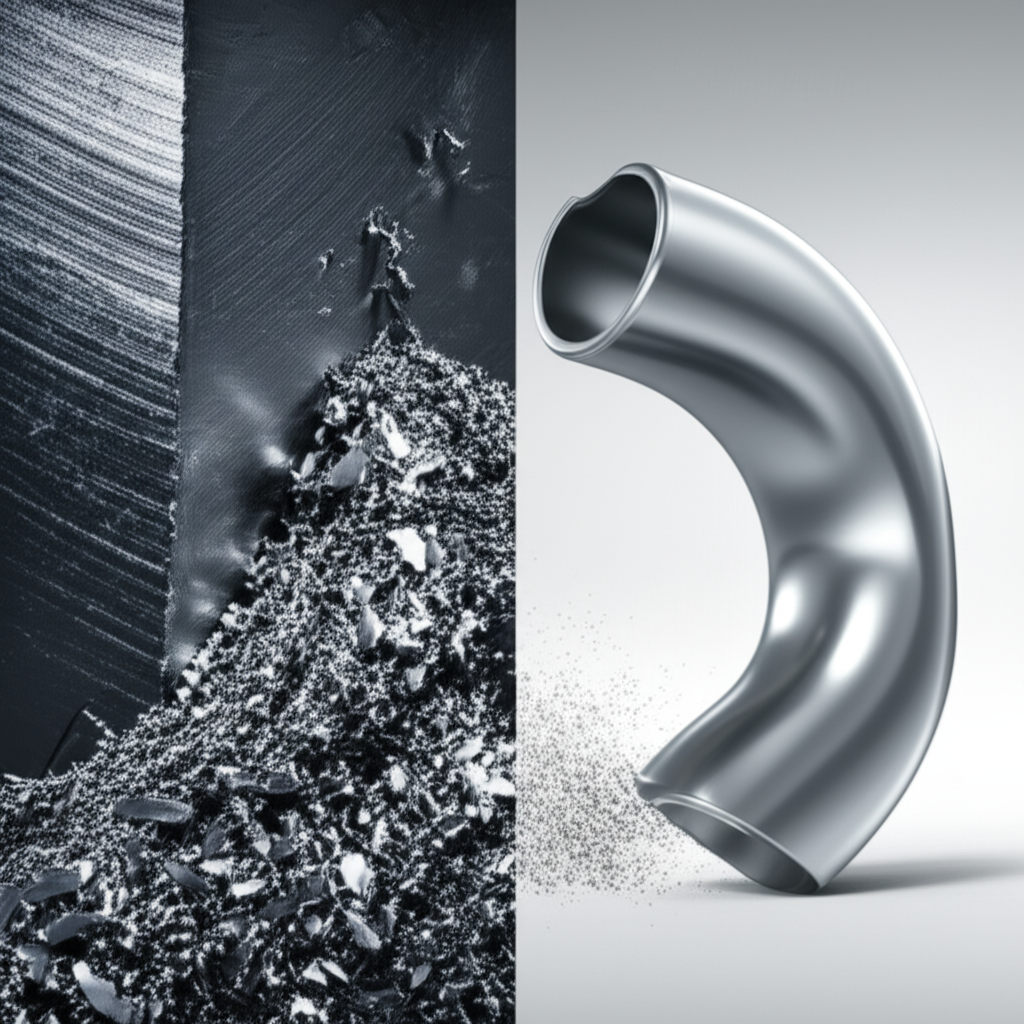 visual comparison of material waste between full machining and machining a forged part