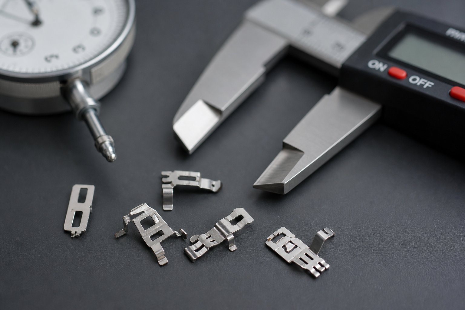 info-1-1 inspecting stamped stainless steel ribbon parts for common defects like burrs springback and surface galling