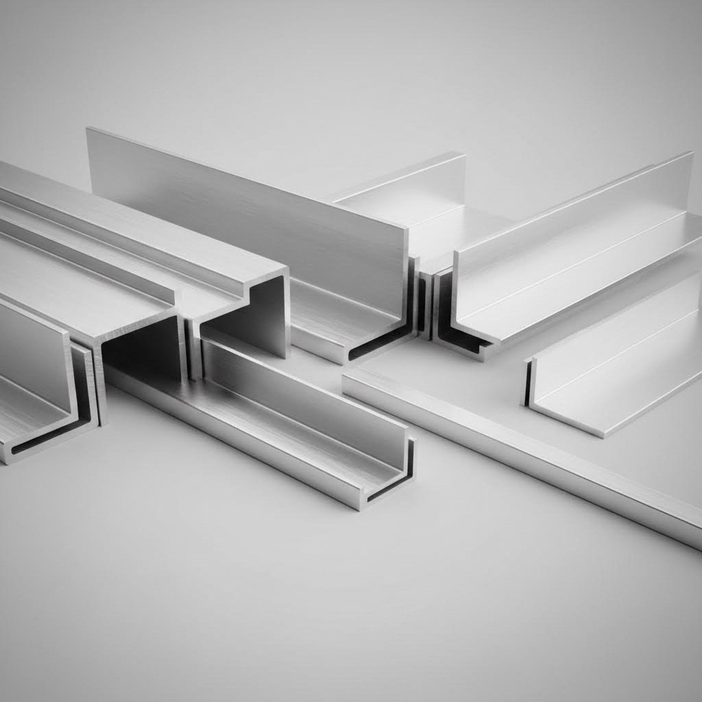 aluminum right angle extrusions in various sizes for structural and architectural applications