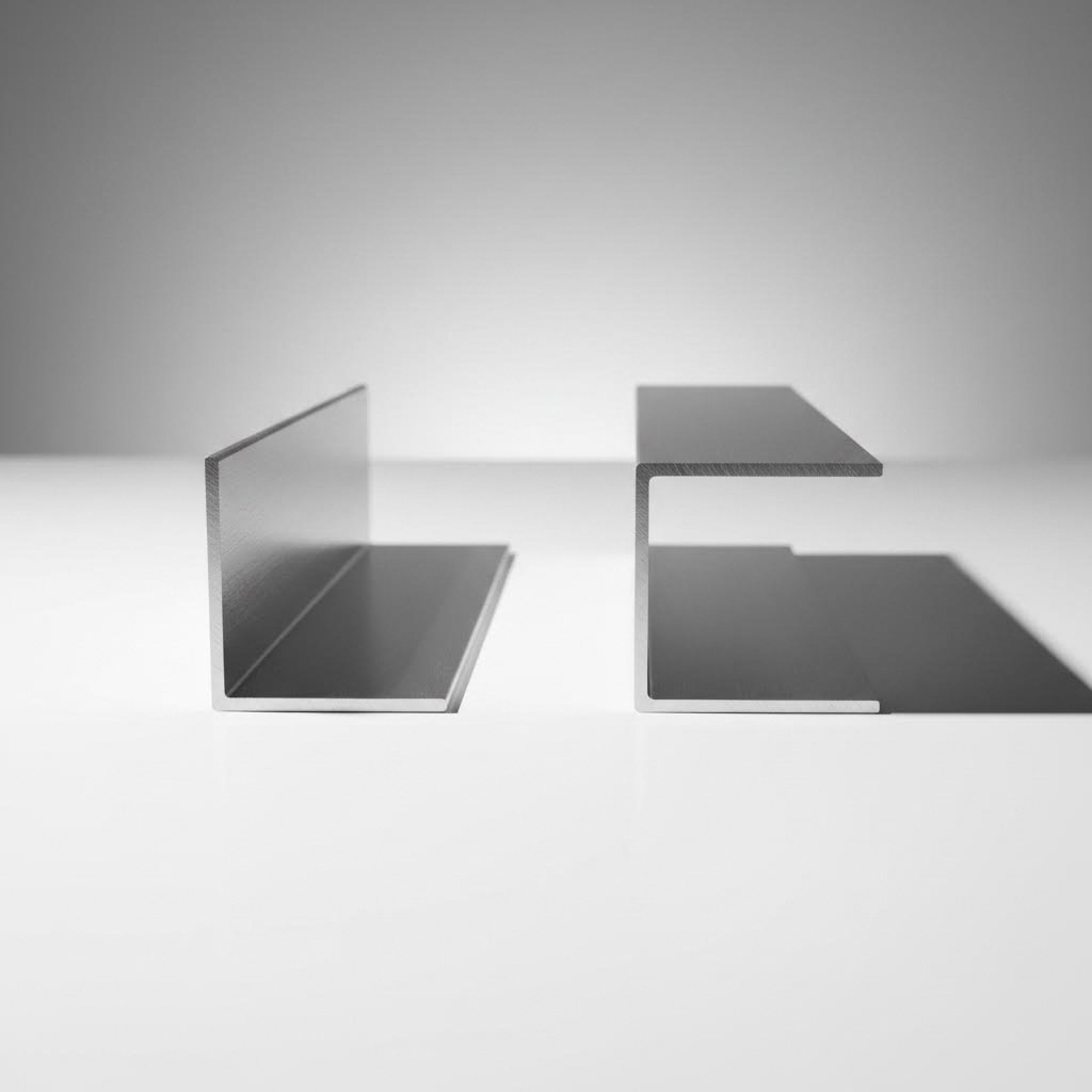 equal leg versus unequal leg aluminum angle profile configurations